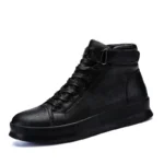 ⁦Large Size High Top PU Leather Men's Sneakers Male Running Shoes Sports Man Shoes Sport Man Sneakers Red Vulcanise Flat GME-2226⁩ - الصورة ⁦4⁩