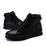 ⁦Large Size High Top PU Leather Men's Sneakers Male Running Shoes Sports Man Shoes Sport Man Sneakers Red Vulcanise Flat GME-2226⁩ - الصورة ⁦5⁩