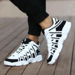 ⁦Large Size PU Leather Men's Running Shoes Men's White Sports Shoes Women Sport Shoes for Men Sneakers Red Basket Walk GME-0105⁩ - الصورة ⁦4⁩