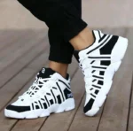 ⁦Large Size PU Leather Men's Running Shoes Men's White Sports Shoes Women Sport Shoes for Men Sneakers Red Basket Walk GME-0105⁩ - الصورة ⁦9⁩