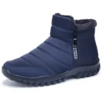 ⁦Winter Men Ankle Snow Boots Waterproof Non Slip Shoes for Men Casual Keep Warm Plush Plus Size Couple Footwear Chaussure Homme66⁩ - الصورة ⁦3⁩