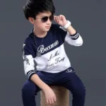 ⁦2024 New Boys Clothes Sport Suit Casual Sets Autumn Letter Children Winter Kids Tracksuit Spring + pants 5 6 7 8 9 10 11 12 year⁩ - الصورة ⁦8⁩