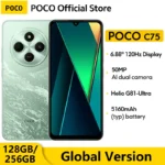 POCO C75 Global Version Smartphone NFC 128GB 256GB 6.88" Dot Drop Display Helio G81-Ultra 50MP Camera Massive 5160mAh Battery
