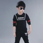 ⁦2024 New Boys Clothes Sport Suit Casual Sets Autumn Letter Children Winter Kids Tracksuit Spring + pants 5 6 7 8 9 10 11 12 year⁩ - الصورة ⁦8⁩