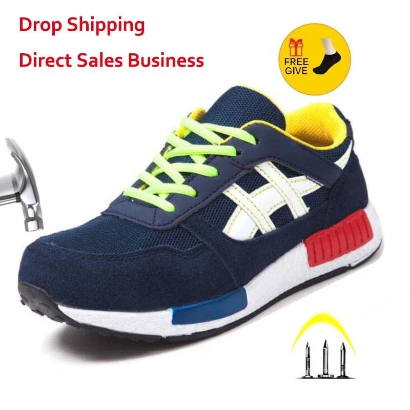 S50d3c25915cf42209a7f5c686895d1d4i.webp Men Women Safety Shoes Steel Toe Work Shoes Flats Casual Protective Footwear Sneaker Protect construction safety Mens work Boots - Image 1