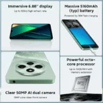 ⁦POCO C75 Global Version Smartphone NFC 128GB 256GB 6.88" Dot Drop Display Helio G81-Ultra 50MP Camera Massive 5160mAh Battery⁩ - الصورة ⁦2⁩