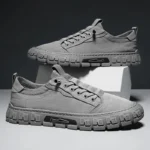 ⁦2024 New Men Canvas Shoes Brand Breathable Men Casual Shoes Fashion Comfortable Sneakers Platform Slip on Vulcanized Shoes Male⁩ - الصورة ⁦5⁩