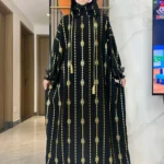 High Grade Cotton Fabric Ramadan Muslim Two-Hat Abaya Dubai Turkey Islam Prayer Clothes Gold Dust Dress Islam Women Dress Kaftan