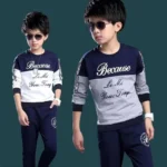 ⁦2024 New Boys Clothes Sport Suit Casual Sets Autumn Letter Children Winter Kids Tracksuit Spring + pants 5 6 7 8 9 10 11 12 year⁩ - الصورة ⁦2⁩