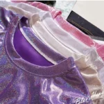 S-4XL Womens Sparkly Shiny Metallic Holographic Round Neck Short Sleeve Casual Loose Top Festival Party Tee Shirt Female Clothes - Image 4