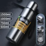 500/750/1000/1500ml Stainless Steel Thermos Large Capacity Vacuum Flask Portable Insulated Tumbler With Rope Thermo Bottle