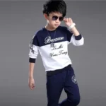⁦2024 New Boys Clothes Sport Suit Casual Sets Autumn Letter Children Winter Kids Tracksuit Spring + pants 5 6 7 8 9 10 11 12 year⁩ - الصورة ⁦3⁩