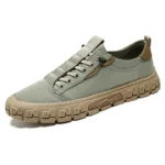 ⁦2024 New Men Canvas Shoes Brand Breathable Men Casual Shoes Fashion Comfortable Sneakers Platform Slip on Vulcanized Shoes Male⁩ - الصورة ⁦9⁩