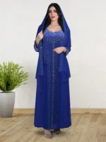 Saudi Arabic Party Dress for Women Abaya Muslim Diamond Hijab Dresses Set 2 Piece Vestidos Mujer Morocco Kaftan Abayas Robe 2023 - Image 8