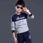 ⁦2024 New Boys Clothes Sport Suit Casual Sets Autumn Letter Children Winter Kids Tracksuit Spring + pants 5 6 7 8 9 10 11 12 year⁩ - الصورة ⁦4⁩