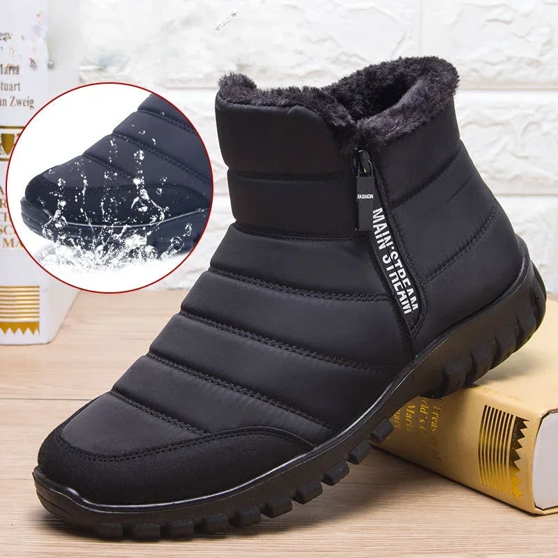 Sf02357303a5e4d21823236686b17e22bI.webp Winter Men Ankle Snow Boots Waterproof Non Slip Shoes for Men Casual Keep Warm Plush Plus Size Couple Footwear Chaussure Homme66 - الصورة 1