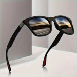 1pc Retro Square Polarized Glasses for Men and Women - Durable Plastic Frame, Anti-Reflective Gradient Lens, Adjustable Hinges, Ideal for Running and Outdoor Activities, Climbing Sports Eyewear - Image 2