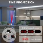 ⁦Smart Digital Alarm Clock with FM Radio, LED Display, Projection Feature, Temperature & Humidity Monitor, USB Powered, Plastic Rectangular Desk Clock with Button Battery Included⁩ - الصورة ⁦9⁩