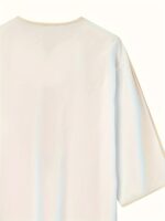 Men's Arabian Kaftan Dress - White Embroidered V-Neck Short Sleeve Robe with Golden Trim, Casual Polyester Maxi Jalabiya for Middle Eastern Style, Gift for Eld, Gift for Ramadan - Image 5