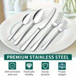 ⁦40pcs Stainless Steel Silverware Set, Premium Cutlery with Knives, Forks, Spoons, Dishwasher Safe, Ideal for Home & Restaurant Use⁩ - الصورة ⁦2⁩
