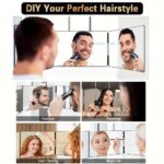 360° Foldable Hair Cutting Mirror With 3-Sided Reflection, Portable Hanging Makeup Mirror, No Battery, No Electricity Required - Image 10