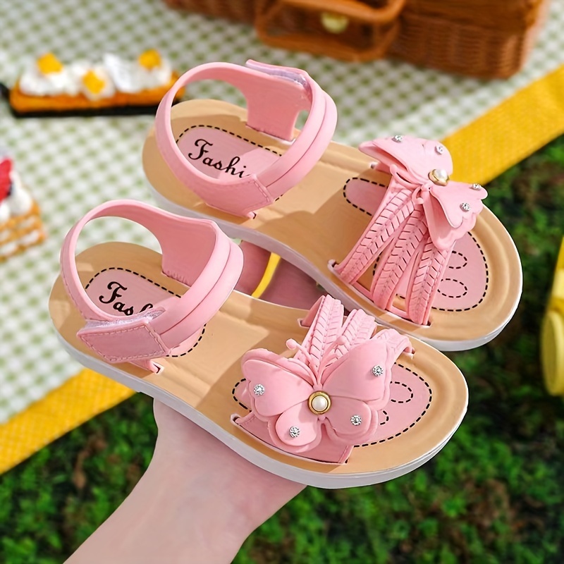 02d9b1c5-9e5c-4ef7-9795-7c7bacbe1539.jpg Girls' Butterfly-Decorated Open-Toe Sandals with Closure - Lightweight Durable PVC & Synthetic, Floral Pattern Soft Pink Casual Beach Shoes for Youngsters Girls, Spring Summer Outdoor Play Christmas Gift, Outdoor Youngsters Sandals | Playful Youngsters' F - الصورة 1