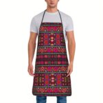 1pc Vibrant Palestinian-Inspired Apron - Colorful Geometric Pattern, Polyester, Ideal for Cooking & Painting, Kitchen Essentials | Artistic Apron | Durable Apron - Image 7