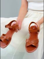 Women's Casual Flat Sandals - Adjustable Cross Strap Open-Toe Summer Shoes with Rubber Sole, Synthetic Cover Upper & Fabric Lining for Office, Outdoor, Beach - Classic Solid Color Design, Office Sandals | Classic Sandal Design | Stylish Synthetic Sandals, - Image 12