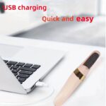 USB Rechargeable Electric Foot Pedicure Tool - Sleek White with Golden Accents, Dual Roller Heads for Smooth Feet, Portable Dead Skin & Callus Remover, 500mAh Lithium Battery, Home Spa Experience, Foot Smoothing Tool|Ergonomic Design|LED Display Feature - Image 8