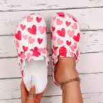 Women'S EVA Work Shoes with Pink Heart Print - Lightweight, Comfortable, Round Toe Design for All-Season Wear, Casual & Professional Use, Comfortable Footwear | Playful Design | EVA Material