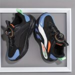 ⁦Casual Cool Low Top Sneakers With Rotating Button For Boys, Breathable Shock-absorbing Running Shoes For Spring Summer Autumn⁩ - الصورة ⁦4⁩