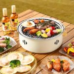⁦Portable Barbecue Charcoal Stove Split Barbecue Stove Round Non-Stick BBQ Rack for Outdoor Camping (Without Carbon)⁩ - الصورة ⁦3⁩