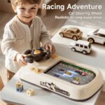 Kids Racing Game Console with Steering Wheel - Realistic Driving Experience, Competitive Toy for Ages 3-6, Exciting Strategy Game, New Year Gift, USB Powered, ABS Material, Traffic Education