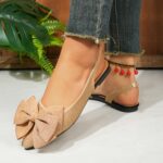 ⁦Women's Fashion Bow-Knot Flat Sandals, Casual Versatile Slip-Ons with Pointed Toe, Fabric Upper and Rubber Sole for All Seasons, Ladies Sandals⁩ - الصورة ⁦27⁩