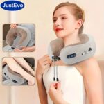 JustEvo Neck Massaging Pillow, Full-Body Massager, Home Massage Device, Shiatsu Massage, Relaxation Massage, Pre-sleep Massage, Travel Essential, Suitable for All Occasions, the Perfect Valentine's Day Gift. - Image 4