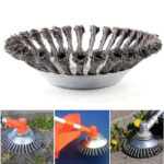 15.24 cm Unbreakable Wired Trimmer Blade, Weed Eater Head - Steel Wire Rotary Brush Cutter for Moss, Grass, Rust Removal on Paving Stones, Pavement Joints or Driveway, Weed Control | Rotary Brush Cutter | Durable Cutting System, Weed Eater Accessories - Image 7
