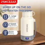 PANCERKA 1.0L Portable Electric Kettle - 800W High Power, Stainless Steel Travel Coffee Boiler with Smart Temperature Control, LED Display, and Easy-Clean Design for Home and Travel Use, Travel Mug Kettle | Sleek White Finish | Durable Construction - Image 9