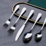 60pcs Blacks Golden Silverware Set, Stainless Steel Flatware Cutlery Set Service for 12, Tableware Eating Utensils Include Knives/Forks/Spoons, Mirror Polished, Dishwasher Safe Weddings, birthday parties, Independence Day, Oktoberfest anniversary - Image 13