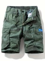 Men's Camo Cargo Shorts with Multiple Pockets - Cotton Blend, Casual Outdoor & Hiking Wear - Image 4