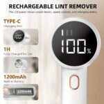 Electric Lint Remover, Fabric Shaver, USB Rechargeable Sweater Shaver, Power Lint Shaver, LED Display,Fuzz Remover, Portable Hairball Trimmer for Clothes, Bedding, Furniture, Carpet, Sofa, Cleaning Supplies, Household Gadgets - Image 7