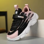 [Lightweight] Breathable Mesh Running Shoes, Casual Sports Style with Striped Pattern, All-Season Low Top Sneakers with Hook-and-Loop Fastener Closure, Round Toe Fabric Upper & EVA Sole for Boys and Girls, Cute Shoes - Image 3