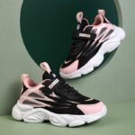 [Lightweight] Breathable Mesh Running Shoes, Casual Sports Style with Striped Pattern, All-Season Low Top Sneakers with Hook-and-Loop Fastener Closure, Round Toe Fabric Upper & EVA Sole for Boys and Girls, Cute Shoes
