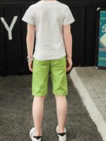 ⁦Boys' Summer Casual Sportswear Set - Breathable Cotton Blend T-Shirt & Shorts with Letter Print, Machine Washable, Perfect for Outdoor⁩ - الصورة ⁦5⁩