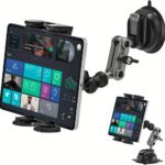 Heavy Duty 360° Rotating Car Tablet Mount with Suction Cup – Adjustable Dashboard Holder for iPad Pro/Air/Mini & 11.94-32.77cm Tablets, Phones, and GPS Devices, Foldable Aluminum Design, Secure Adhesive Pad, Easy Installation, Compatibility, Tablet Holder