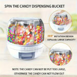 ⁦1pc Halloween Christmas Rotating Candy Bucket, Multi-Compartment Large Capacity Grain Storage Container, Mini Candy, Small Food Granules, Large Capacity Storage Bucket, Moisture-Proof Sealed Storage Jar⁩ - الصورة ⁦3⁩