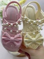 TEEOEC Girls' Summer Fashion Sandals - Lightweight, Breathable Open-Toe Shoes with Floral Princess Design, Thick Sole Beach Slippers for Youngsters, PVC Material, Round Toe, Beach Shoes - Image 11