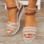 Elegant Women's High Heel Sandals - Open Toe, Lace-Up with Ankle Strap, Breathable Fabric & Faux Cover Sole for Summer - Image 4