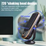 ⁦Jkuoo Ultra-Quiet Desktop Fan - Compact USB Rechargeable Air Cooler for Office and Home Use, Lithium Battery Powered⁩ - الصورة ⁦6⁩