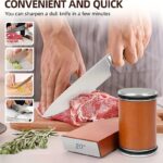 ⁦Advanced Hob Sharpener Kit - 15° & 20° Kitchen Knife's tilt diamond sharpening tool for any hardness, magnetic technology, durable wooden block design, essential kitchen equipment | Smooth wooden block design | Slanted sharpening technology⁩ - الصورة ⁦3⁩