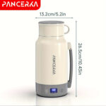 PANCERKA 1.0L Portable Electric Kettle - 800W High Power, Stainless Steel Travel Coffee Boiler with Smart Temperature Control, LED Display, and Easy-Clean Design for Home and Travel Use, Travel Mug Kettle | Sleek White Finish | Durable Construction - Image 3